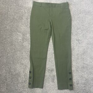 Banana Republic Pants Womens 4 Green Straight Leg Stretch Ankle Buttons Casual